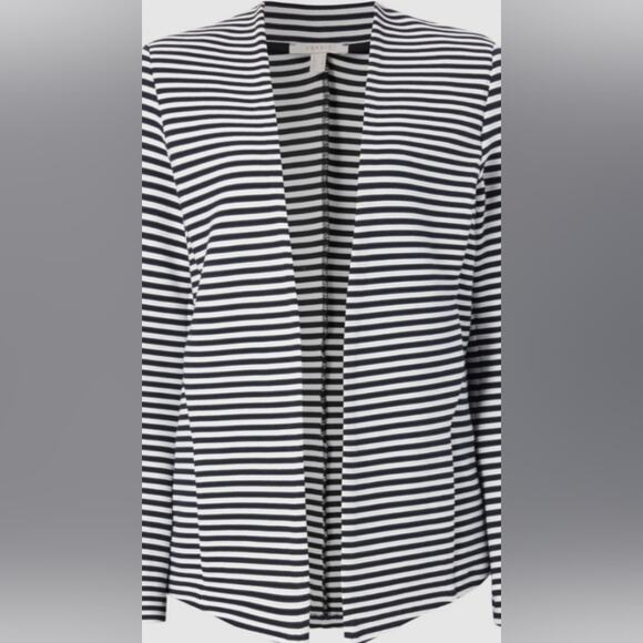 ESPRIT Striped Pocketed Knit Jersey Pocketed Open Blazer Light Jacket M - Picture 14 of 14